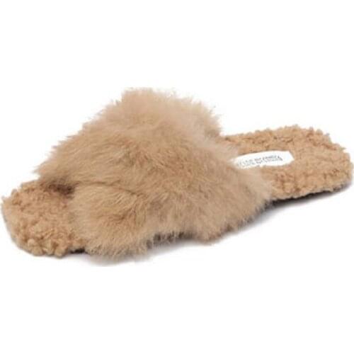 Korean version of the new furry female slippers soft bottom slippers