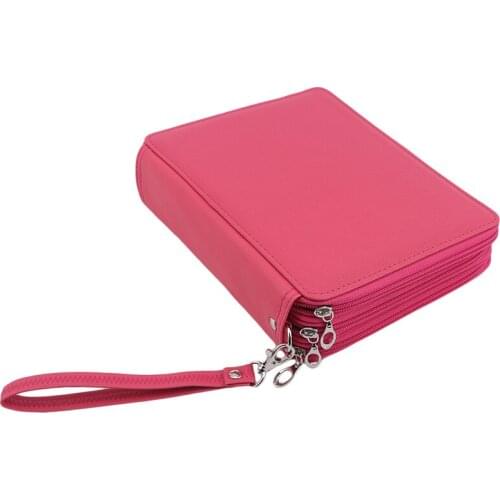 New 127 Slots Pencil Case PU Leather Handy Multi-Layer Large Zipper Pen Bag for Watercolor Pencils Students Artist Outdoor Bag