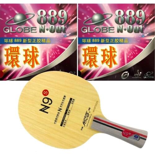Pro Table Tennis PingPong Combo Racket Galaxy YINHE Yinhe N9s with 2x Globe 889 Rubbers Long Shakehand FL