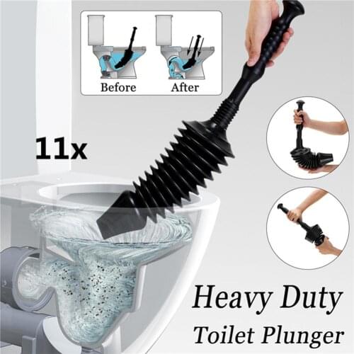Rubber Head Plastic Handle Detachable Heavy Toilet Plunger Toilet Dredge Tools Powerful Toilet Plunger Cleaner For Bathroom