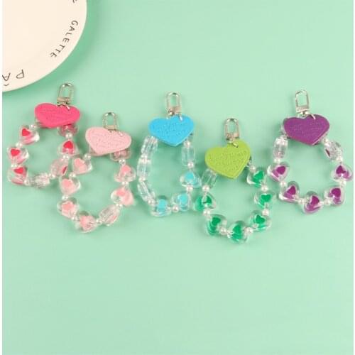 Cute Creative Transparent Love Heart Lanyard KeyChains for Women Keyring Car Keychain Bag Pendant Backpack Decor for Airpods New