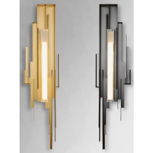 Modern Hotel villa engineering metal Led lamps Nordic creative living room Sconce Wall Lights club model room copper wall lamp