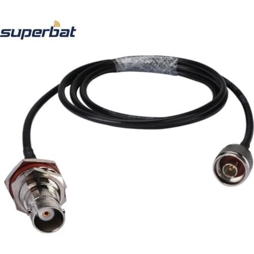 Superbat N Male Plug to BNC Female Jack Bulkhead O-ring KSR/LMR195 100cm Connectors Cable Assembly Jumper Cable