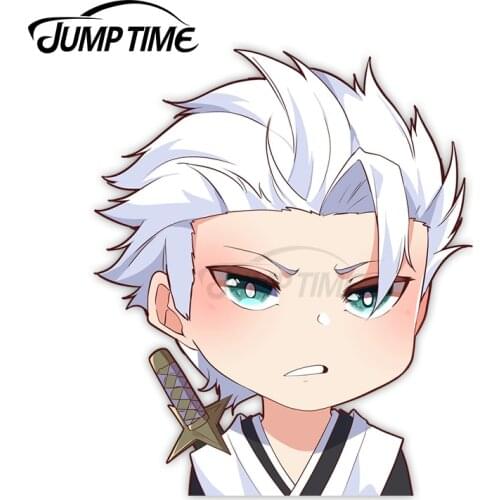 Jump Time 13 x 8.5cm Vinyl Peeker Car Stickers Hitsugaya Anime Avatar Car Decals Personality Bumper Waterproof Car Accessories