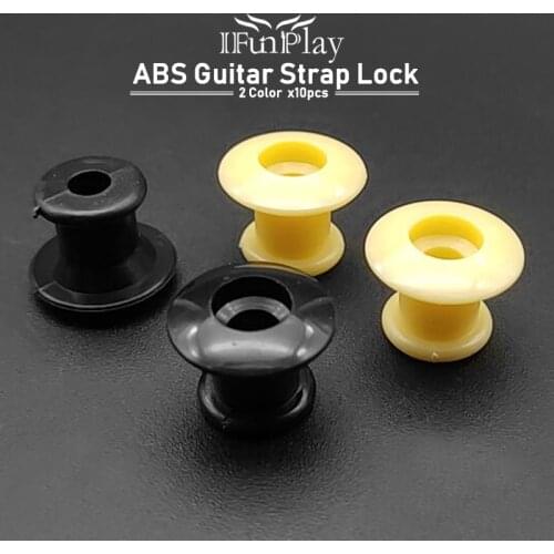 10Pcs Guitar Strap Lock ABS Guitar End Strap Button for Acoustic Classical Electric Bass Guitar Ukulele Guitarra Part