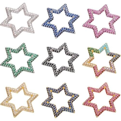 ZHUKOU 1piece 22x25mm popular crystal stars pendants jewelry making for DIY earrings necklace jewelry accessories model: VD682