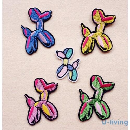 1pcs Mix Balloon Dog Patch for Clothing Iron on Embroidered Sew Applique Cute Patch Fabric Badge Garment DIY Apparel Accessories