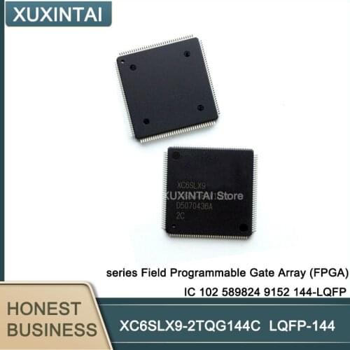 10 Pcs/Lot XC6SLX9-2TQG144C XC6SLX series Field Programmable Gate Array (FPGA) IC 102 589824 9152 144-LQFP