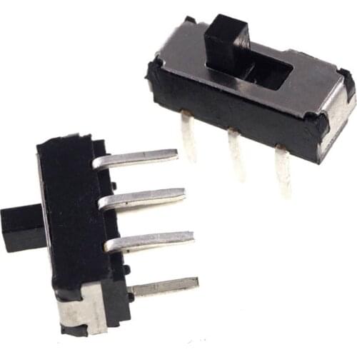 10 pcs Miniature Slide Switch 6 Pin 2P2T DPDT ON-ON Vertical Through Hole DIP Solder PCB 2.00mm Knob Height