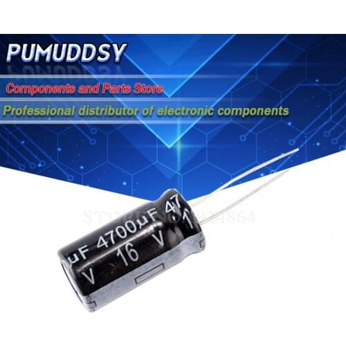 10PCS Higt quality 16V4700UF 13*25mm 4700UF 16V 13*25 Electrolytic capacitor