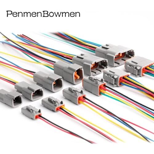 2 3 4 6 8 12 Pin Deutsch DTM Auto Waterproof Connector Wire Harness Female Male Sealed Electrical Plug DTM06-2-12S DTM04-2-12P