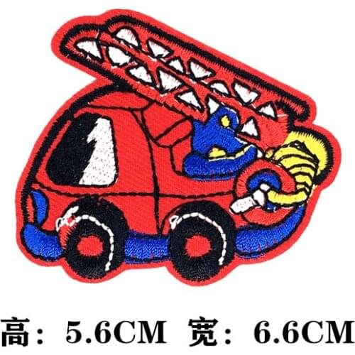 50pcs/lot Excavator Forklift Embroidery Patches Letters Clothing Decoration Accessories Diy Iron Heat Transfer Applique