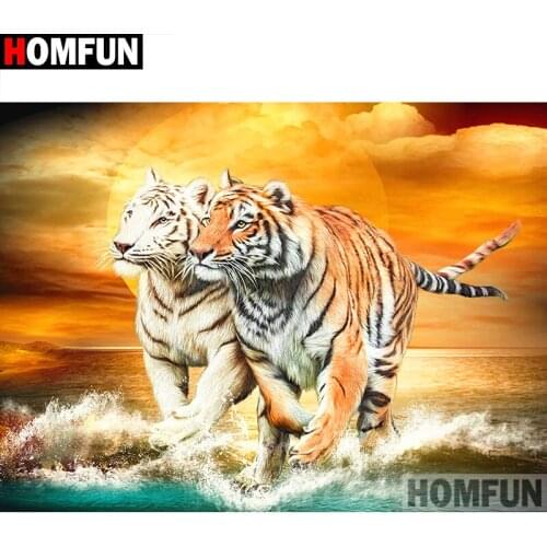 HOMFUN Full Square/Round Drill 5D DIY Diamond Painting "Animal cat" 3D Diamond Embroidery Cross Stitch Home Decor A19069