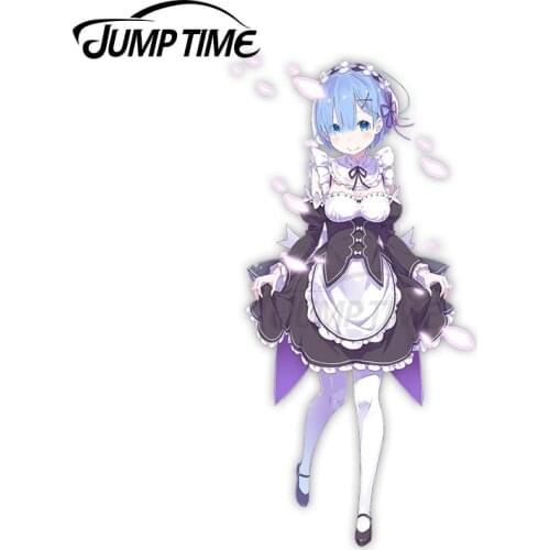 Jump Time 13 x 5.7cm For Re Zero Rem Anime Car Stickers Waterproof Personality Bumper Trunk VAN SUV Surfboard Decal Decoration