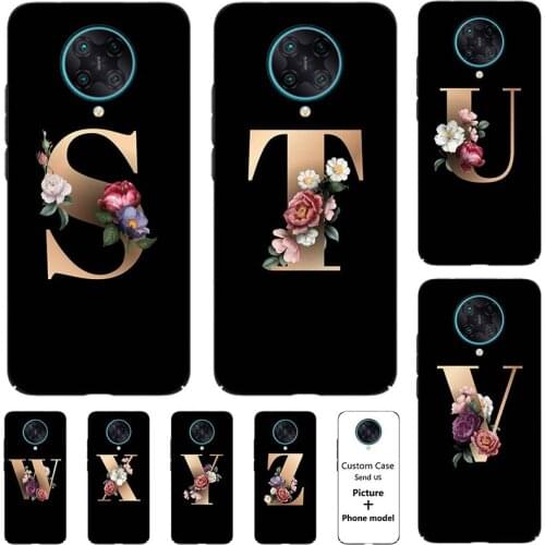 Flower 26 English Name Letters Custom Initial Case For Xiaomi Redmi K30 Pro K30 Pro ZOOM Xiaomi POCO F2 Pro Soft Silicone Cover