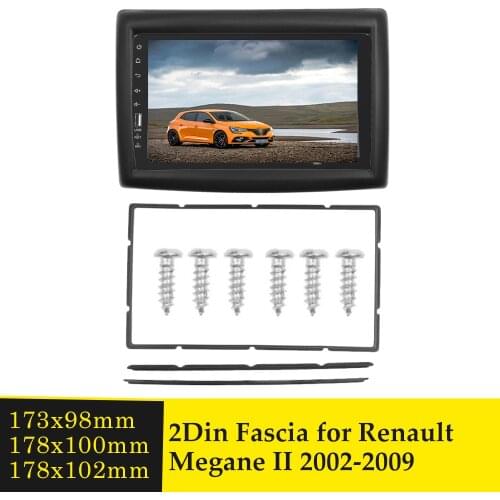 Double Din Car Frame Panel Fascia for Renault Megane II 2003-2009 Car Adapter CD Trim Panel Stereo Interface Radio Bezel Kits