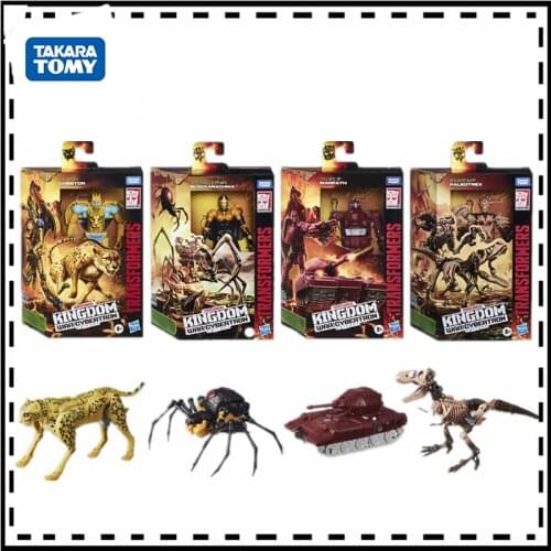 12cm Hasbro Transformers Toys Battle of Cybertron Kingdom Series D Class Cheetor Blackarachnia Warpath Action Figure Collection