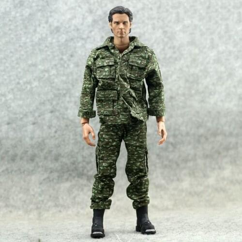 1/6 Mens soldier camouflage combat pants clothing male jungle camouflage pants army green suit model 12 doll accessory model