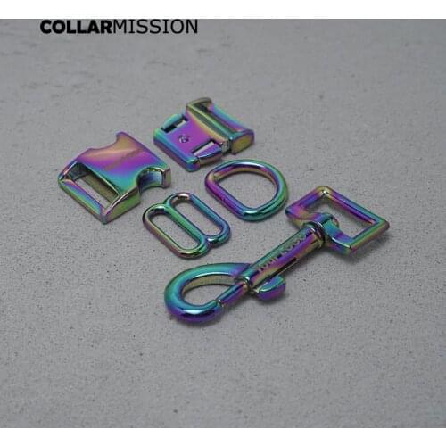 Metal buckle+adjust buckle+D ring+metal dog clasp/set)Engraved DIY dog collar 20mm webbing sewing accessory premium quality
