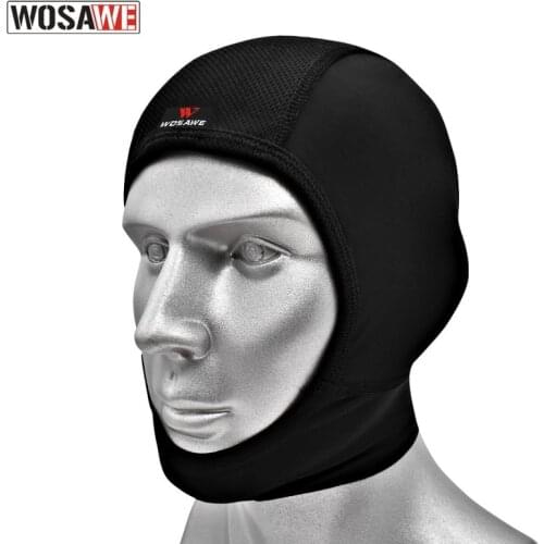 WOSAWE Autumn Winter Mens Warm Cycling Cap Cycle Bike Bicycle Head Caps Breathable Elastic Under Helmet Liner Motorcycle Cap