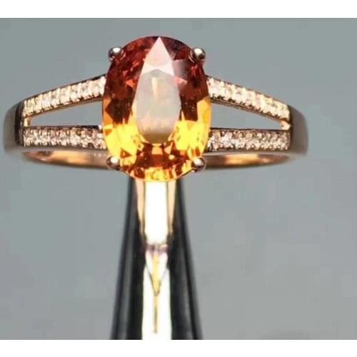 Natural And Real Citrine Rings For Women Real 925 Sterling Silver Jewelry Ring Wedding Anniversary Ring