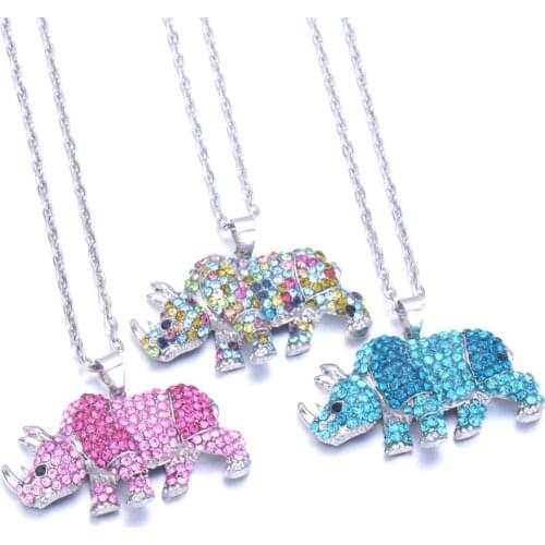 3 Goldr girl Jewelry High Quality Rhinoceros Pendant Necklace charm Necklaces 60mm For Women Jewelry for women Beautiful romance