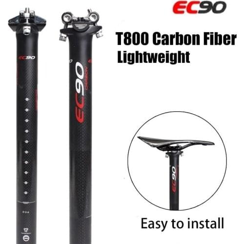 EC90 MTB Carbon Fiber Bicycle Seat Post Seatpost Full Carbon Mountain Road Bike Seat Tube 27.2/30.8/31.6*350/400mm Cycling Parts
