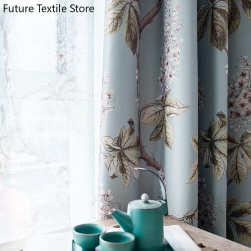 [Fluttering Flowers] curtains for Living Room Bedroom Modern Minimalist Fresh Style Curtain Fabric