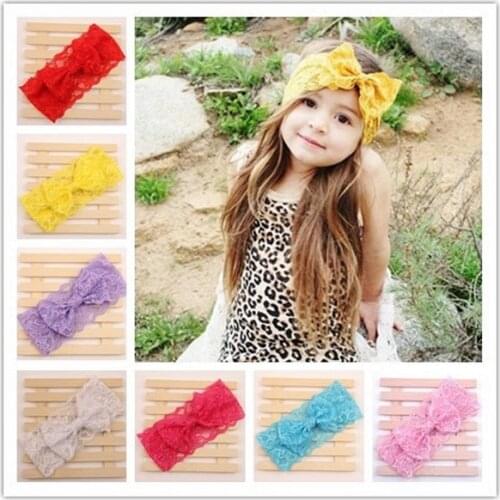 Naturalwell Girls bow floral headband Fashion baby accessories Kids girl bandage on head Infant lovely children headwear HB357