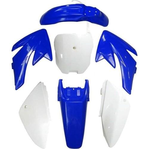 Blue+White CRF 70 Plastic covers Fairing Kits CRF70 dirt Pit Bike Procket Bike Xmotos Baja DR50 49 50cc 70 90 110 Kayo HK 160