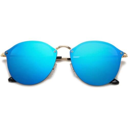 NEW BLAZE ROUND SUNGLASSES METAL FRAME WOMEN MEN SUN GLASSES VINTAGE DESIGN OCULOS DE SOL MALE SHADES FEMALE EYEWEAR