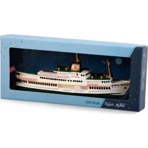 Istanbul Bosphorus Domestic Ship Model Maquette Baris Manco Ship Nostalgic Traditional 23 Cm Vintage Istanbul Ship Steambot Gift