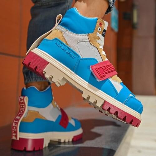 Outdoor Mens Boots Autumn Winter Hiking Boots Street Trend Ankle Boots High-top Platform Casual Shoes Soft Fashion Sports Shoe