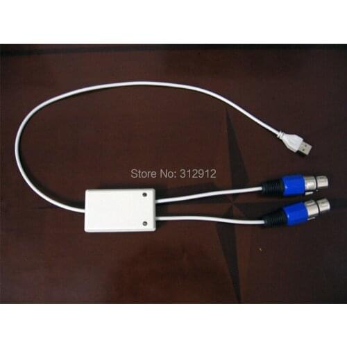 USB DMX Interface(2 DMX Output Ports thru 3 pin XLR connectors)can work with many popular dmx software