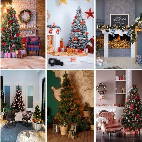 Vinyl Christmas Photography Backgrounds Tree Gift Children Baby Portrait Photo Backdrop For Studio Photocall Props 21520YDH-04