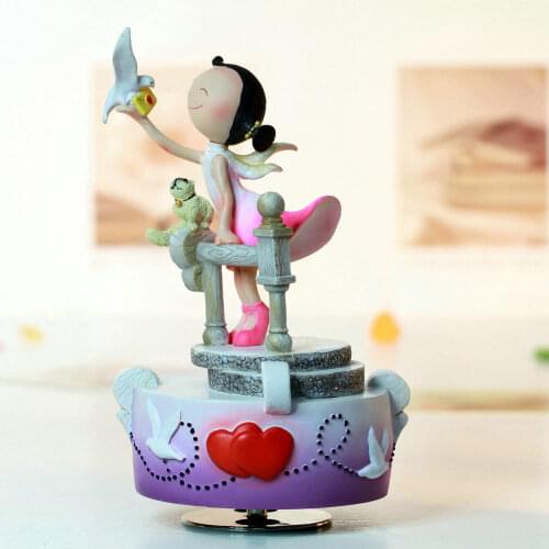 Waiting for girls Rotating music box home decorations birthday gift for girlfriend Christmas gifts