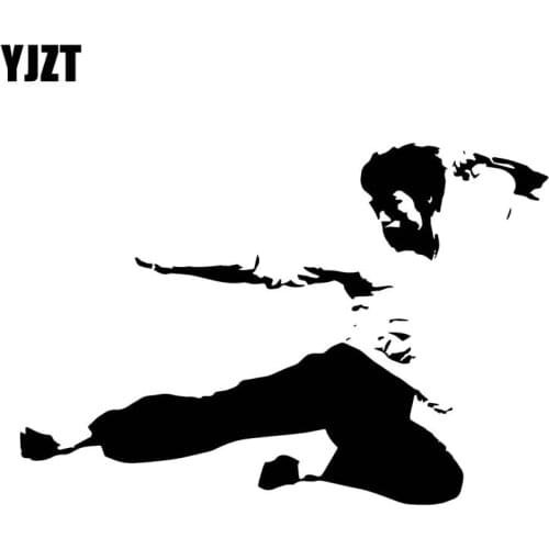 YJZT 15.5CM*10.6CM Bruce Lee Vinyl Decal Car Sticker Black/Silver C3-0040