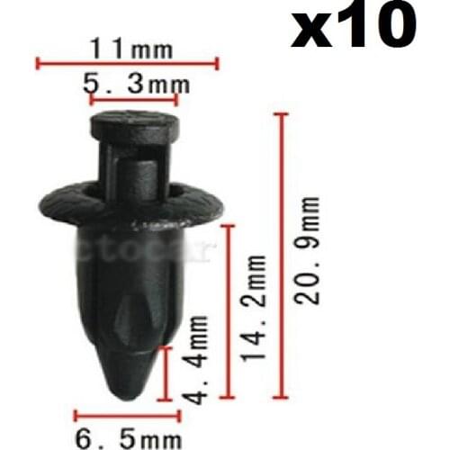10pcs For Toyota Lexus Nylon Trim Rivet Retainer Clip 11x15.5x6mm OEM 90467-07108-C0 Engine protection plate buckle