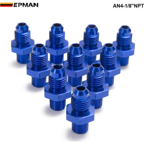 10PCS/LOT AN -4 AN4 Flare to 1/8 NPT Straight Male Oil Cooler Fuel Oil Hose Fitting Adapter AN4-1/8''NPT