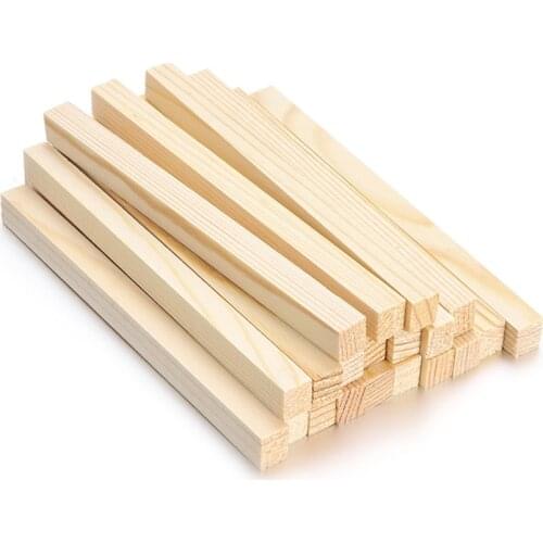 20Pcs 150mm Wooden DIY Craft Educational Toys Square Wooden Rods Counting Stick Homemade Building Woodworking Model Supplies