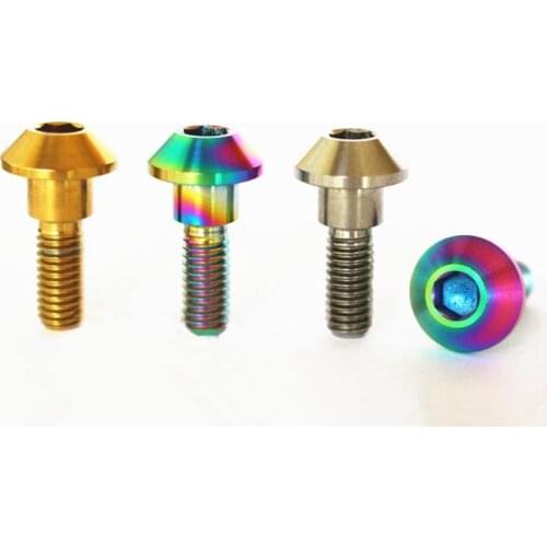 4 PCS M6x20mm Ti/Golden/Rainbow GR5 Titanium Bolts For Motorcycle Disc Brake