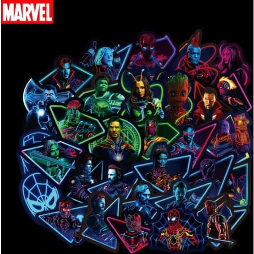 49 Pcs/set Avengers Stickers Cartoon Marvel Anime Figure Spiderman IronMan Thanos Groot Disney Doctor Strange Waterproof Sticker