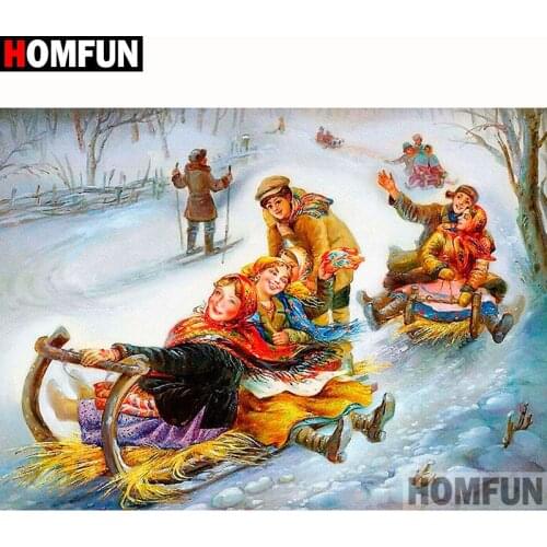 HOMFUN Full Square/Round Drill 5D DIY Diamond Painting "Beauty oil painting" Embroidery Cross Stitch 5D Home Decor Gift A18112