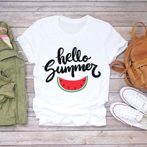 Pineapple watercolor painting fruit ladies T-shirt summer printing graphics T-shirt Harajuku T-shirt short sleeve street casual