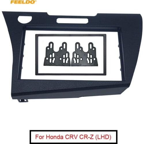 FEELDO Auto 2Din Fascia Frame Radio Panel for Honda CRV CR-Z (LHD) Dash Fitting Kit Installation Plate Bezel #FD4953