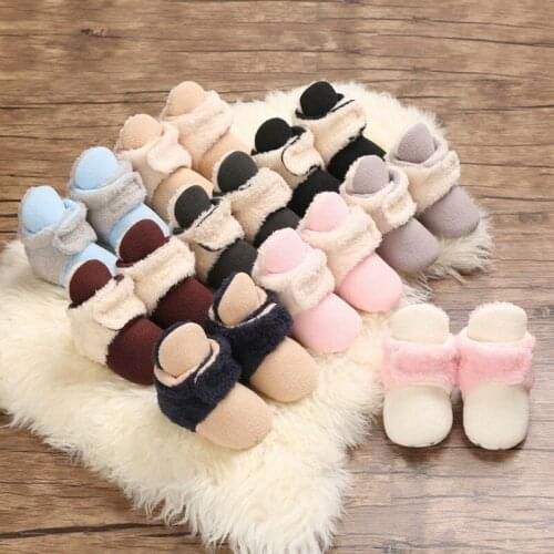 2020 0-18M Newborn Infant Baby Girls Shoes Bow Snow Boots Autumn Winter Ankle Boots Cotton Warm Shoes