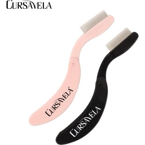 CURSAVELA Mini Separator Mascara Brush Curl Extension Lashes Comb Beauty Makeup Mascara Tool Folding Eyelash Combs Vendor