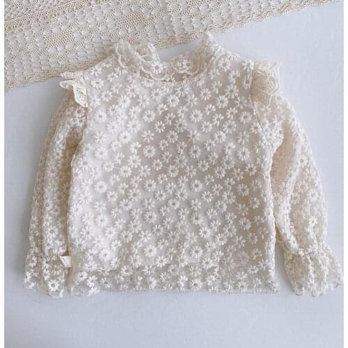 2021 Spring Autumn Girls Fashion Flower Shirt Baby Kids Children Blouse