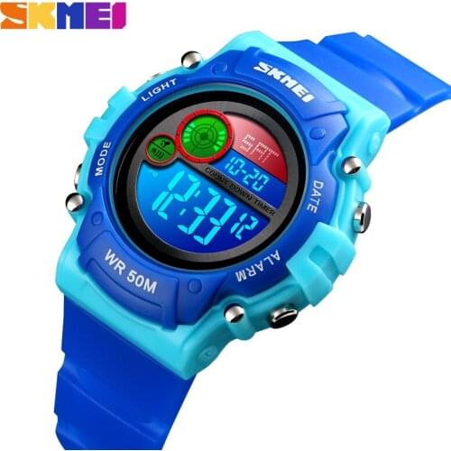 SKMEI Fashion Sports Electronic Watch For Boy Girl Multi-Function Waterproof Clock Countdown LED Digital Children Watches montre