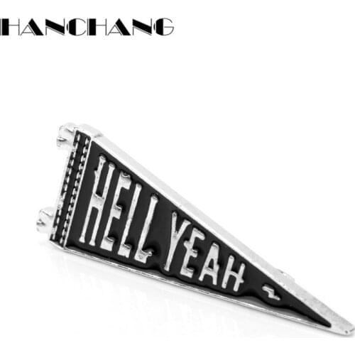 HELL YEAH Letters Brooch pins Cartoon broche lapel pin Woman Man Badges Pocket Brooches Creative Jewelry